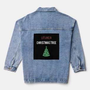 wie Weihnachtsbaum-Weihnachten beleuchtet Jeansjacke