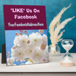 WIE wir auf Facebook Plaque signalisiert Frühjahrs Fotoplatte