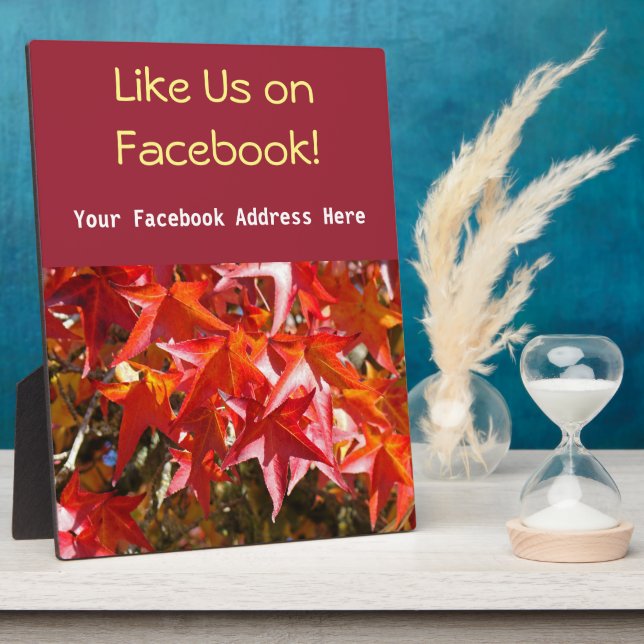 Wie wir auf Facebook-Zähler Sign Plaque Herbst Fotoplatte (Seite)