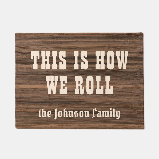 Wie wir rustikale hölzerne Gewohnheit Fußmatte (Vorderseite)