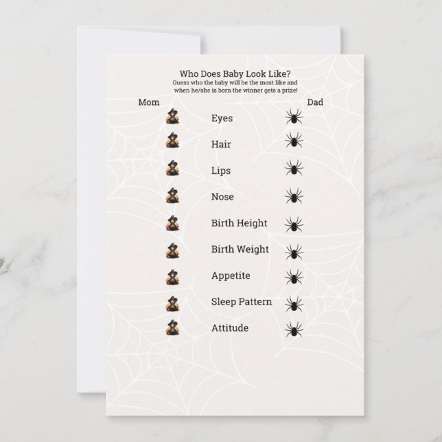 Wie wird Baby aussehen? Halloween-Kinderdusche Einladung (Vorderseite)