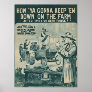 Wie Ya Gonna Behielt "Em Down on Farm Poster