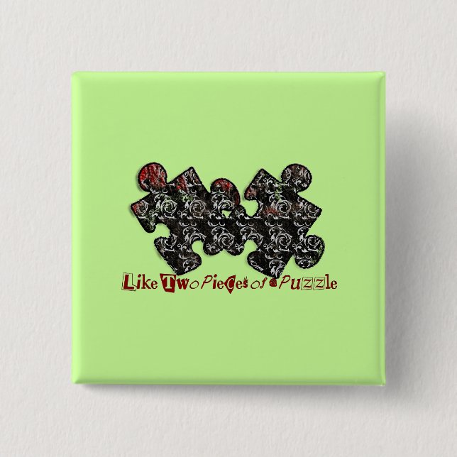 Wie zwei Puzzleteile Button (Vorderseite)
