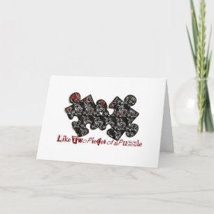 Wie zwei Puzzleteile Feiertagskarte