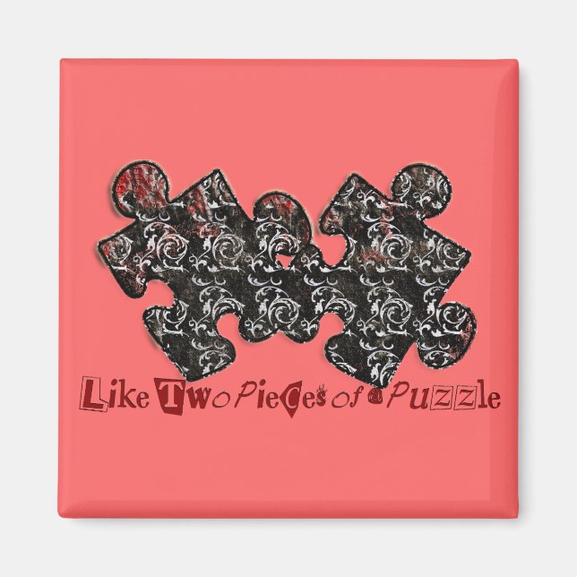 Wie zwei Puzzleteile Magnet (Vorne)
