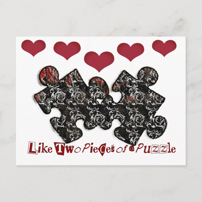 Wie zwei Puzzleteile Postkarte (Vorderseite)
