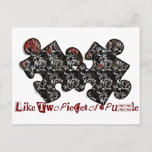 Wie zwei Puzzleteile Postkarte