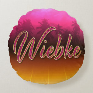 Wiebke Vorname Name golden pink Kissen
