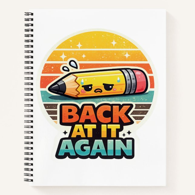 Wieder dabei lustiger Bleistift Schuldesign Notizbuch (Vorderseite)