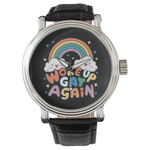 Wieder gay aufgewacht LGBT-Stolzmonat Groovy Armbanduhr