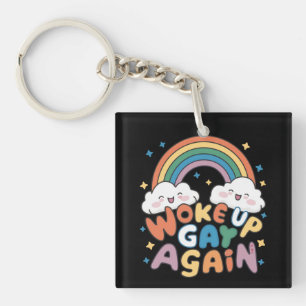 Wieder gay aufgewacht LGBT-Stolzmonat Groovy Schlüsselanhänger