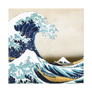 Wieder hergestellte große Welle weg von Kanagawa Leinwanddruck