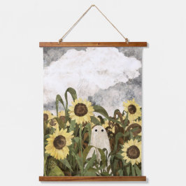 Wieder ist ein Geist im Sonnenblumenfeld... Wandteppich Mit Holzrahmen