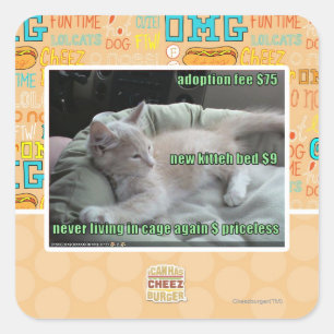 Wieder lebend nie, in einem Käfig Quadratischer Aufkleber