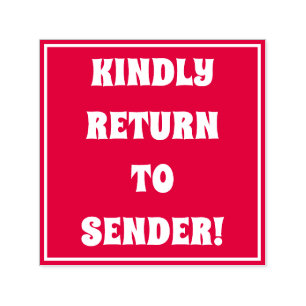 "WIEDER ZUM SENDER ZURÜCK!" Briefmarke Permastempel