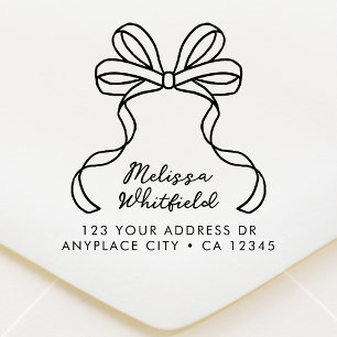 Wiederadress-Stempel mit Schleifenband Coquette Gummistempel