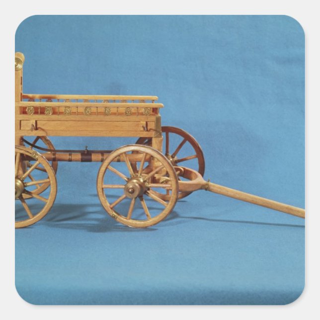 Wiederaufbau eines gefundenen Streitwagens Quadratischer Aufkleber (Vorderseite)