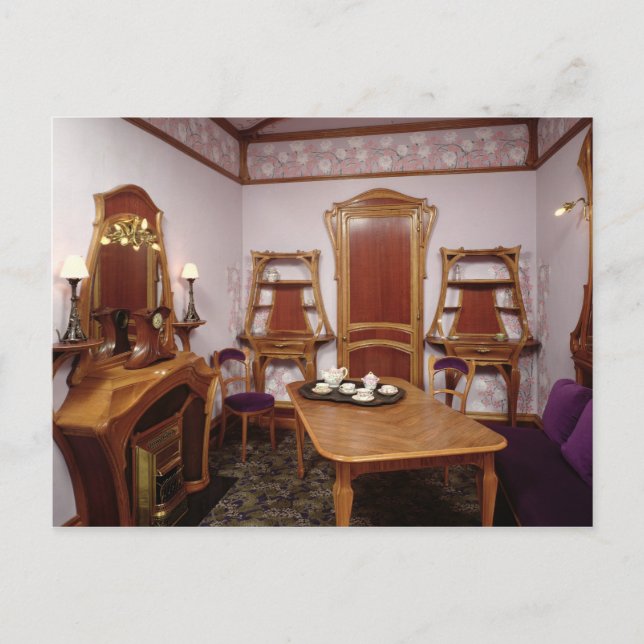 Wiederaufbau eines Salons des Cafés de Paris Postkarte (Vorderseite)