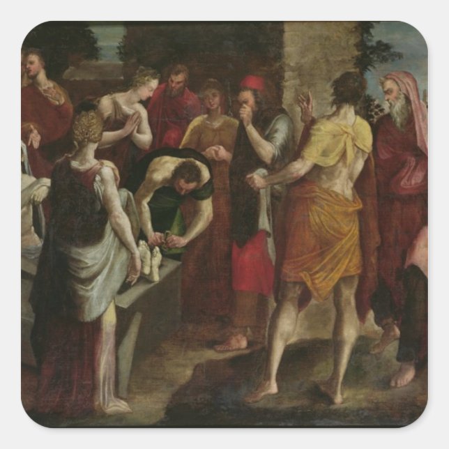 Wiederauferstehung von Lazarus 2 Quadratischer Aufkleber (Vorderseite)