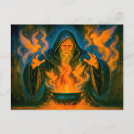 Wiederauferstehungsmagier im Stil der dunklen Ölma Feiertagspostkarte