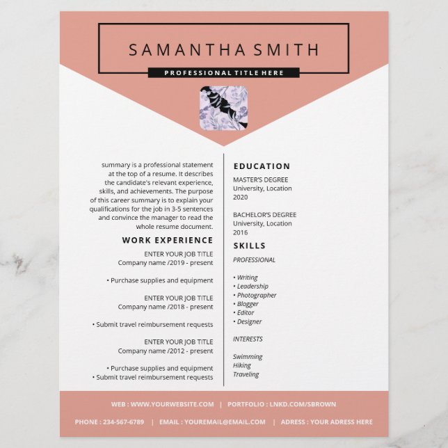 Wiederaufnahme des Cover Letter berufliche cv (Vorderseite)