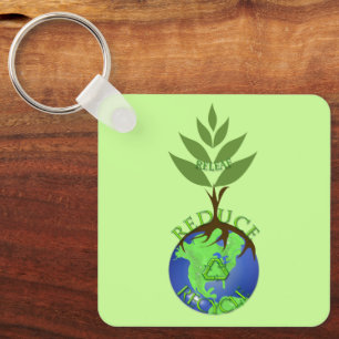 Wiederbeleben Reduzieren Recyceln Schlüsselanhänger