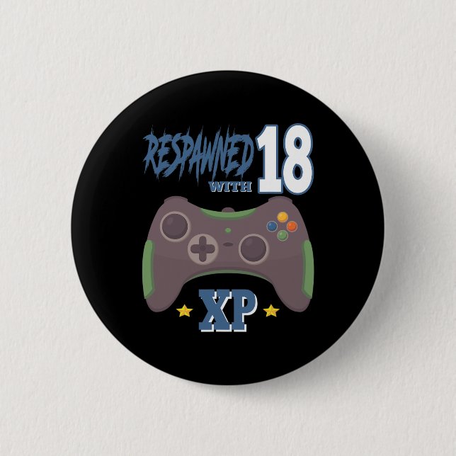 Wiederbelebt Mit 18 Xp Videospieler 18. Geburtstag Button (Vorderseite)