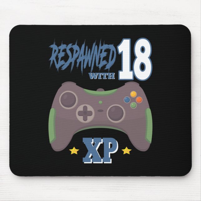 Wiederbelebt Mit 18 Xp Videospieler 18. Geburtstag Mousepad (Vorne)