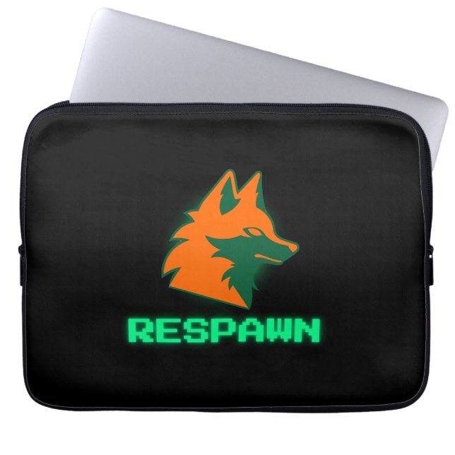 Wiederbelebung – Neon Gamer Fox Logo Laptopschutzhülle (Vorderseite)