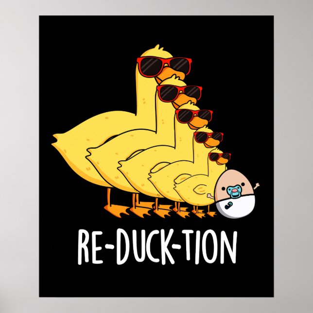 Wiederentführung von Funny Animal Duck Pun Dark BG Poster (Vorne)