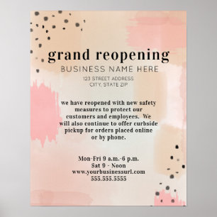 Wiedereröffnung der Covid Safety Abstrakt rosa Poster
