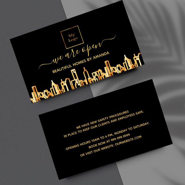 Wiedereröffnung von Zuhause-Reinigungsdiensten für Visitenkarte (Von Creator hochgeladen)