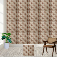 Wiedergabe der braunen Paw Print Pattern Tile
