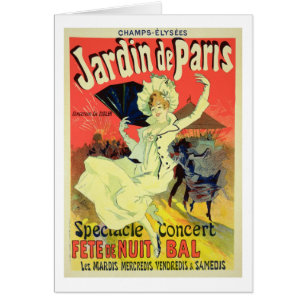 Wiedergabe einer Plakat-Werbung das 'Jardin d