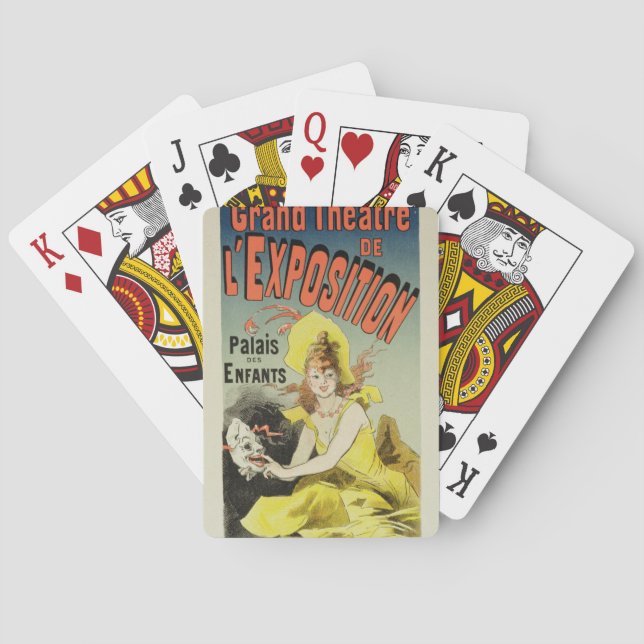 Wiedergabe einer Plakatwerbung das 'großartige Th Spielkarten (Rückseite)