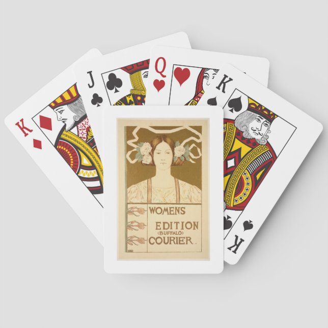 Wiedergabe einer Plakatwerbung der 'Frauen Spielkarten (Rückseite)