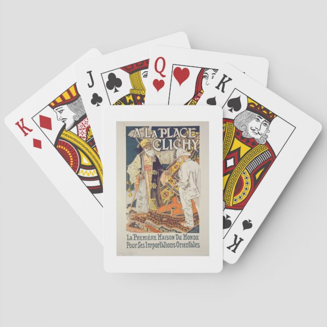 Wiedergabe einer Plakatwerbung 'ein La-Platz C Spielkarten (Rückseite)
