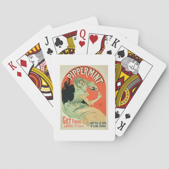 Wiedergabe einer Plakatwerbung "Pippermint", Spielkarten (Rückseite)