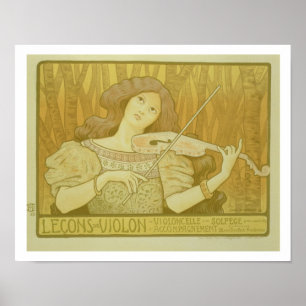Wiedergabe einer Plakatwerbung 'Violine Lesso Poster
