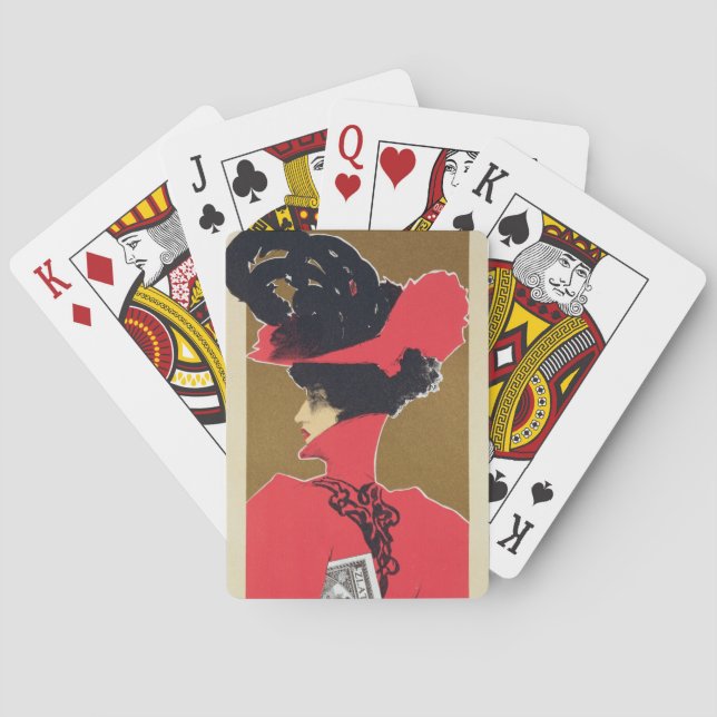 Wiedergabe einer Plakatwerbung 'Zlata Praha Spielkarten (Rückseite)