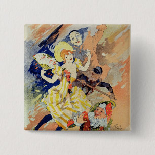 Wiedergabe eines Plakats für eine Pantomime, 1891 Button