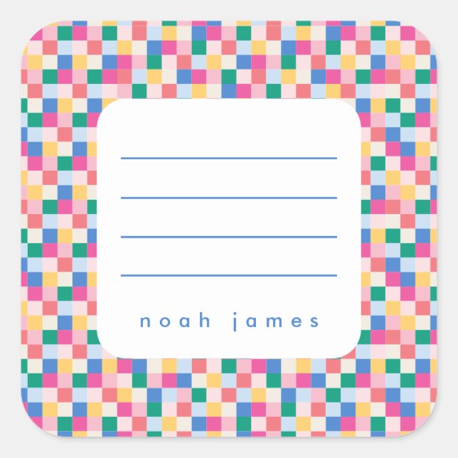 Wiedergabe von Multicolor-Blöcken-Aufkleber Quadratischer Aufkleber (Vorderseite)