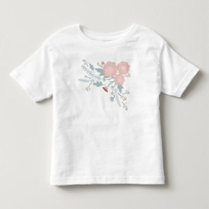 Wiedergabe von rosa Creme Blue Wiederholung Blumen Kleinkind T-shirt