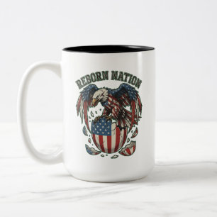 Wiedergeborene Nation Amerikanischer Adler Schlüpf Zweifarbige Tasse