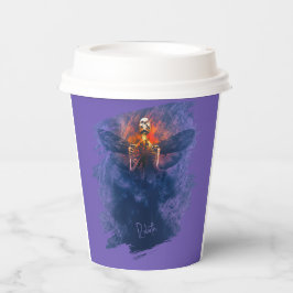 Wiedergeburt. Skelett mit aufsteigenden Flügeln Pappbecher