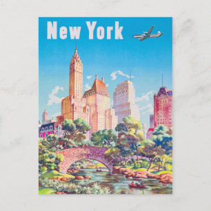 Wiederhergestelltes Vintage-Plakat New York USA Postkarte