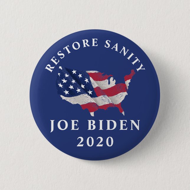 Wiederherstellen von Sanity Joe Biden 2020 Button (Vorderseite)