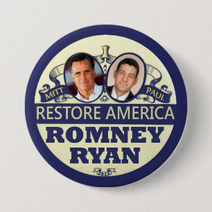 Wiederherstellung Amerika: Romney u. Ryan Button