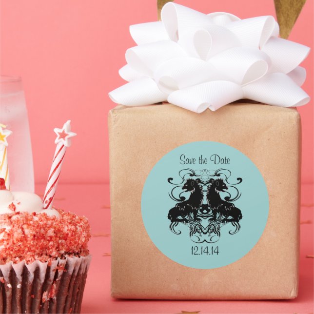 Wiederherstellung Vintager Löwen mit Wirbel Runder Aufkleber (Party)