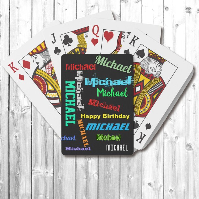 Wiederholen des Namens IHRER TEXT-Gabe Kartenspiel Spielkarten (Von Creator hochgeladen)